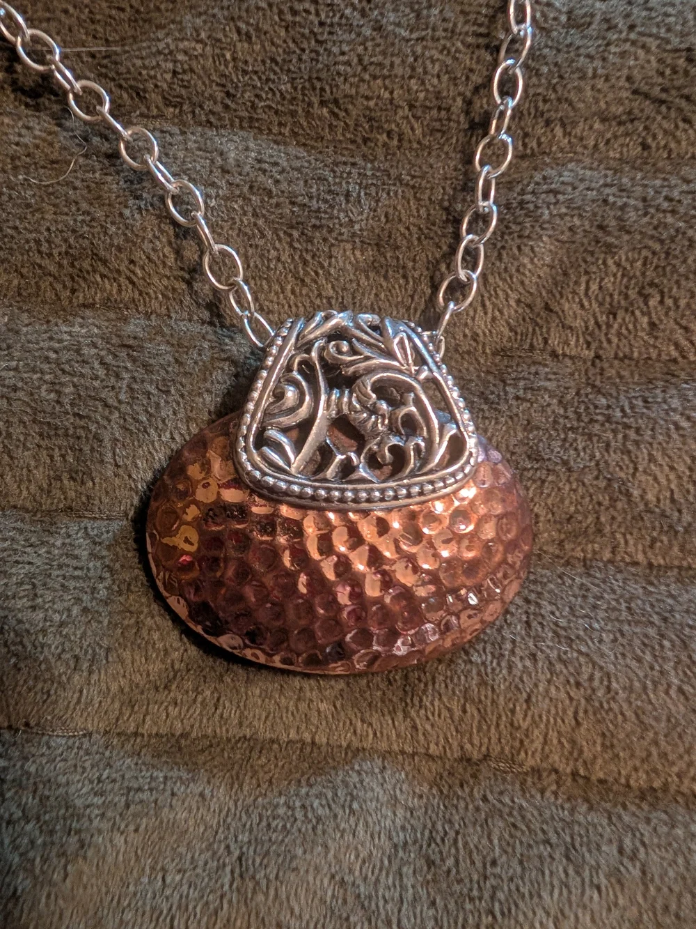 Studio Barse Two-Tone Hammered Copper & Sterling Silver Pendant Necklace